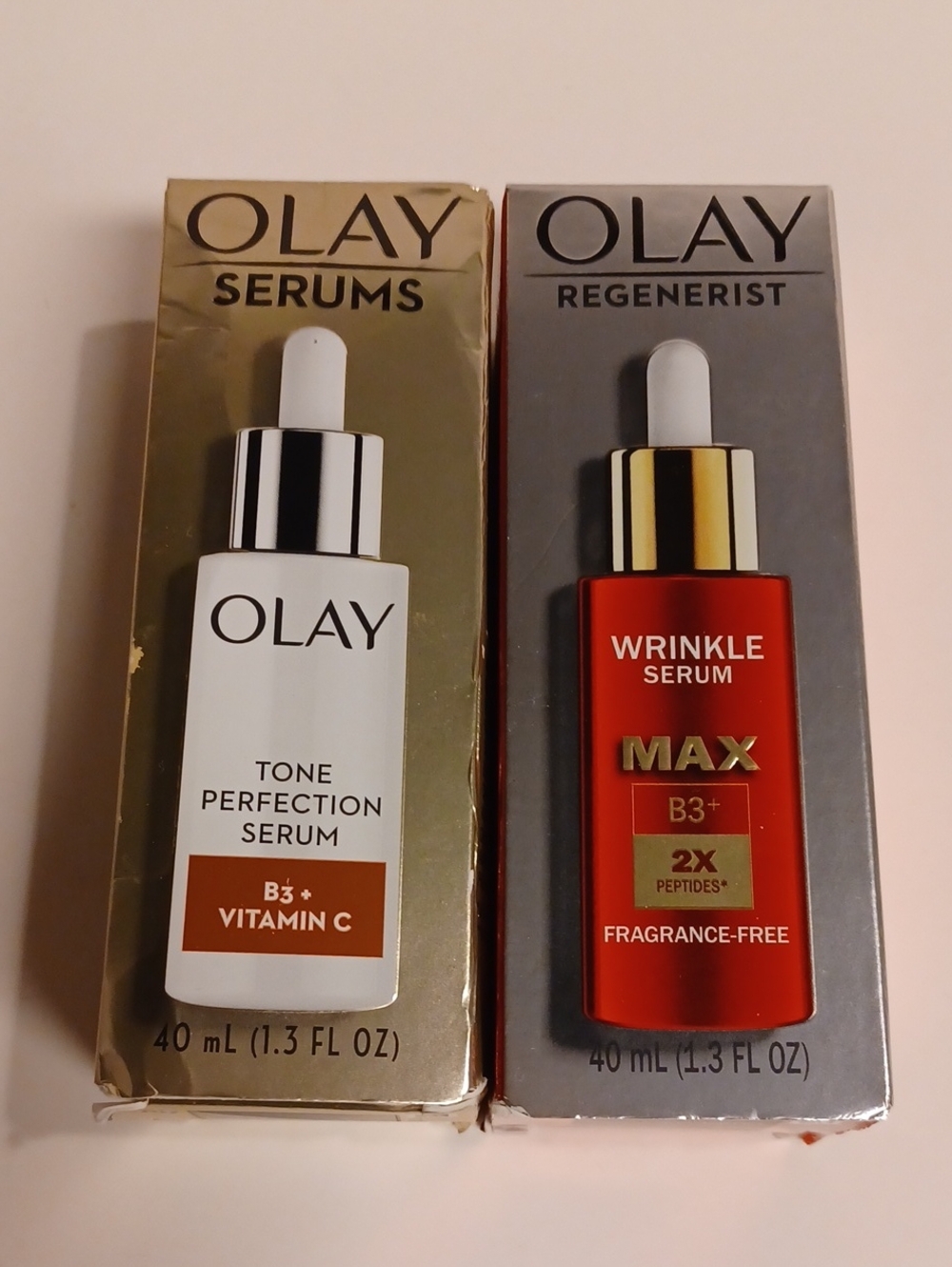 > New OLAY Wrinkle  Regenerist & Tone Perfection Serums